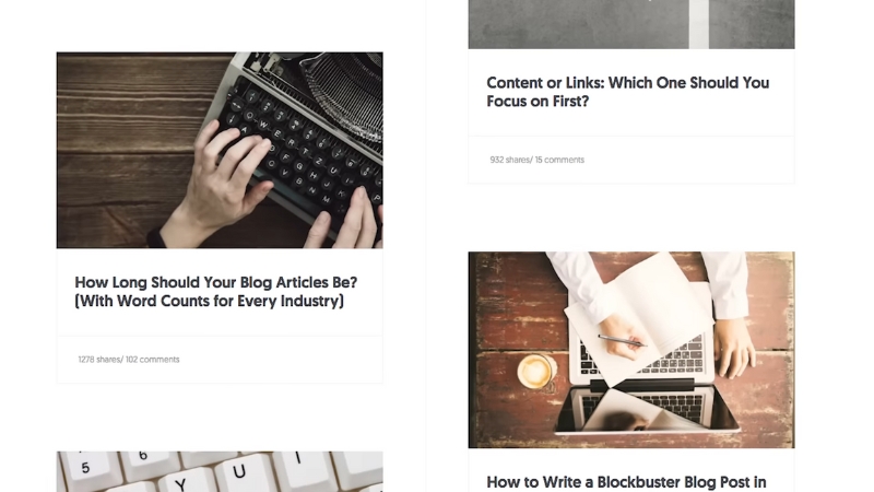 Blog article grid view that reflects how regular content updates keep pages competitive over time
