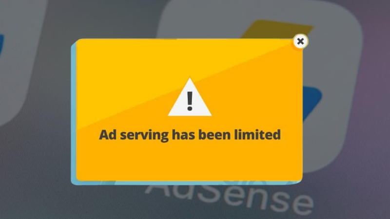 AdSense warning show limited ads serving on a blog website