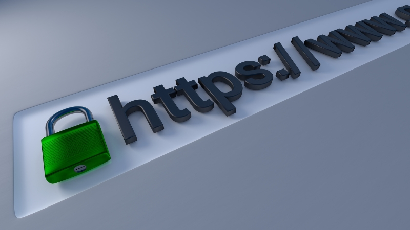 HTTPS lock icon beside a website URL that reflect long-term SEO impact after HTTPS updates