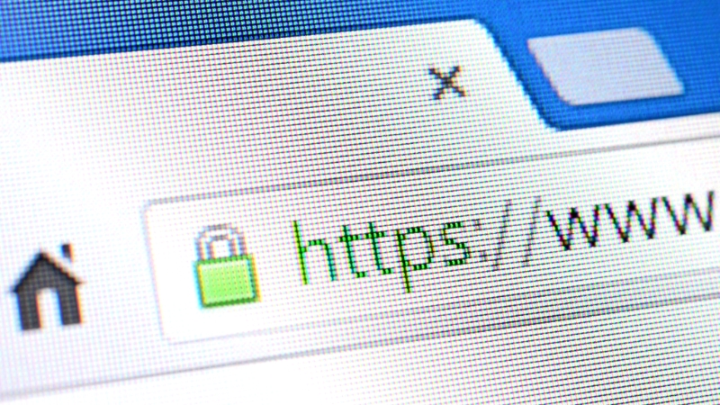 Browser address bar showing a secure HTTPS padlock and website URL